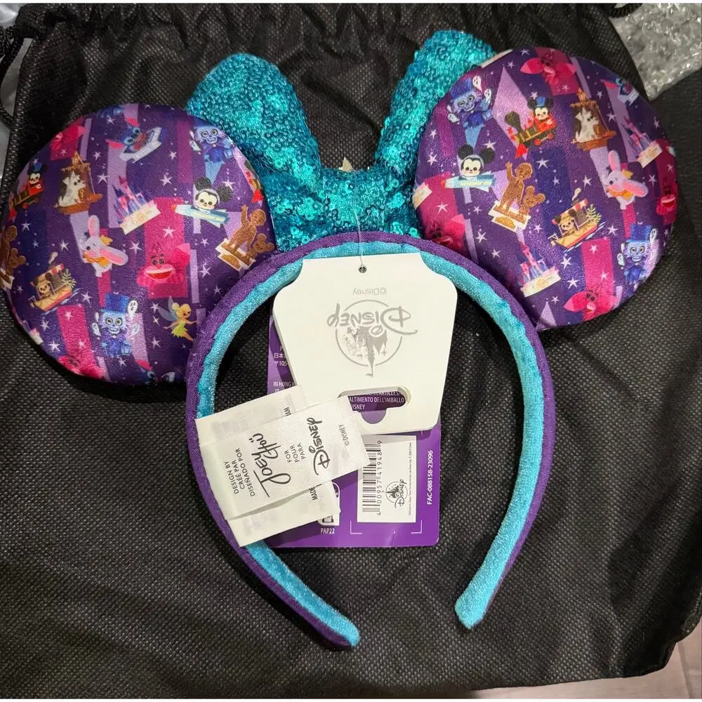 Disney Parks Joey Chou Icons Attractions Tinkerbell Ears NWT